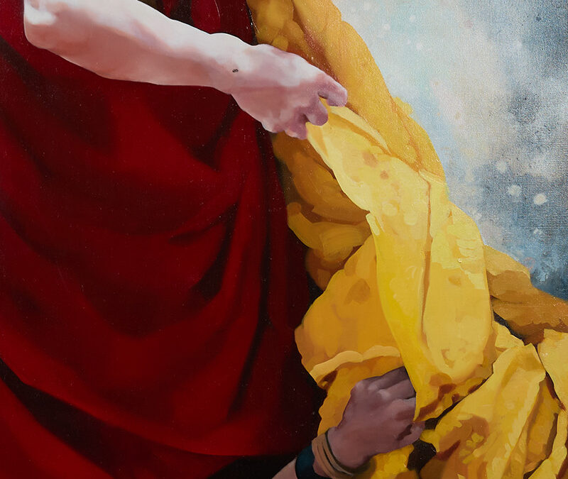 Monk with a yellow shawl