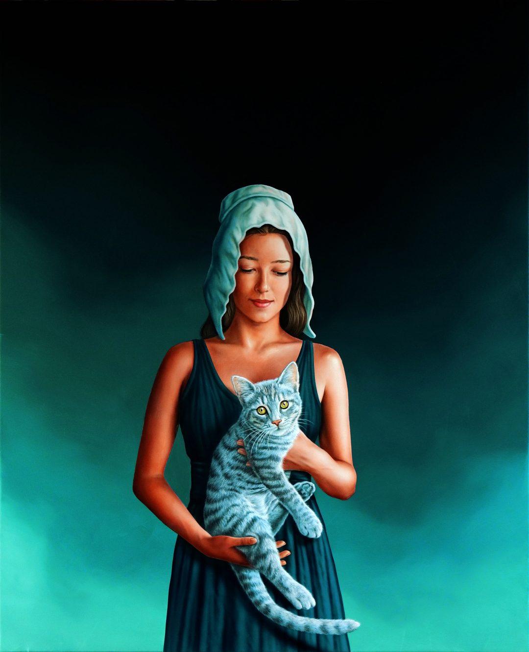 Girl with a cat
