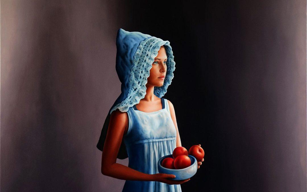 Girl with apples