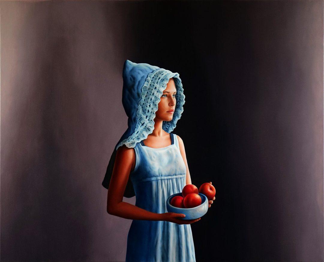 Girl with apples